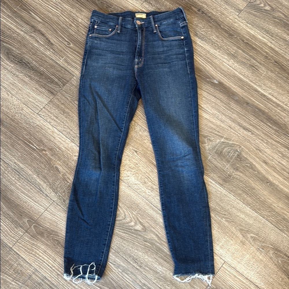 MOTHER Looker Ankle Fray Blue Denim Jeans size 26